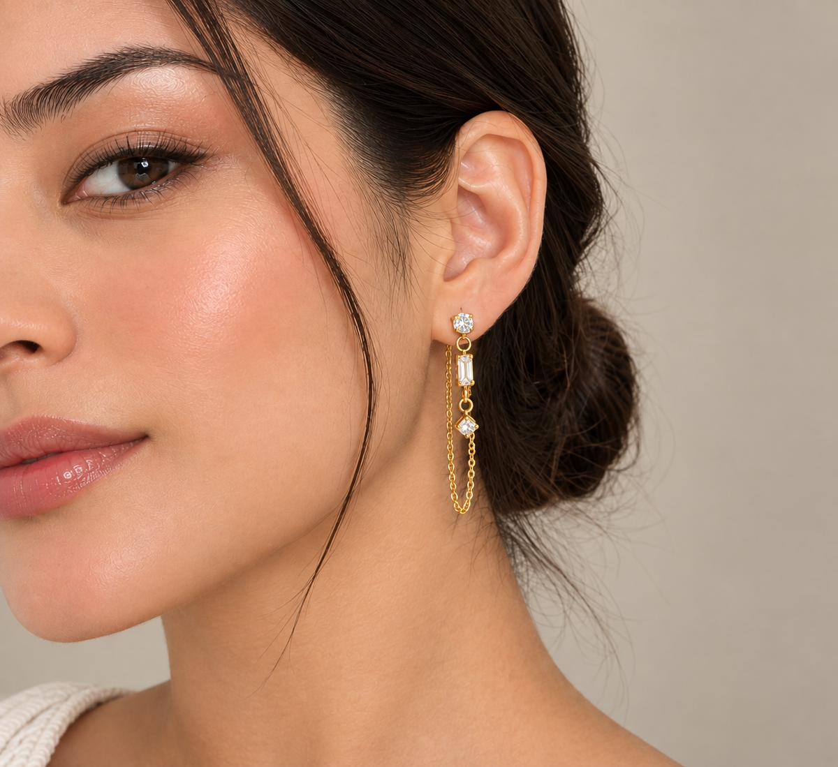 Celestial chain earrings