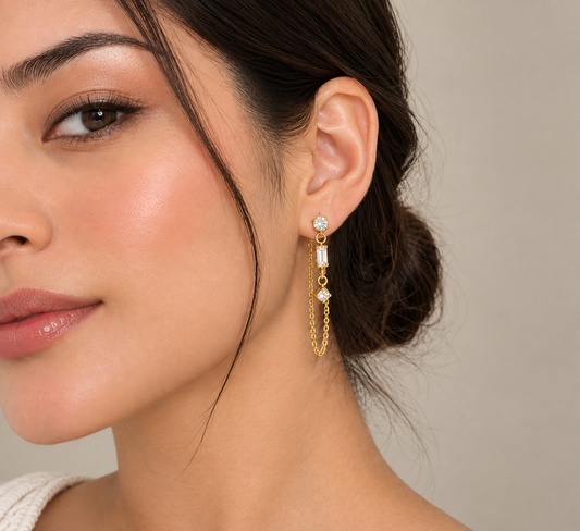 Celestial chain earrings