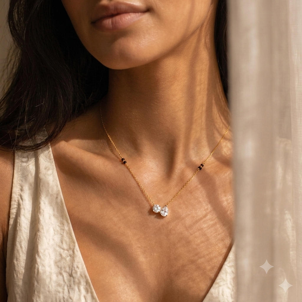 The pair glow Mangalsutra