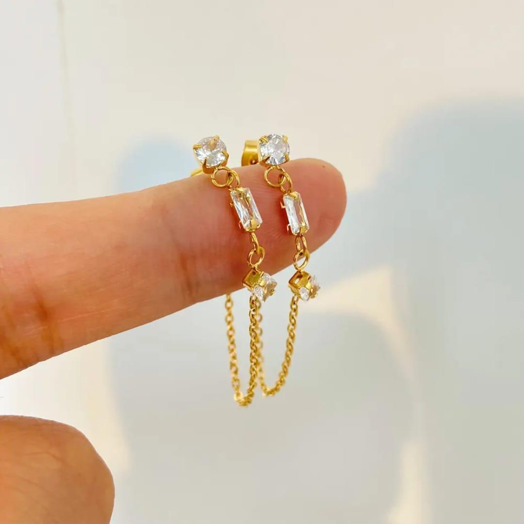 Celestial chain earrings