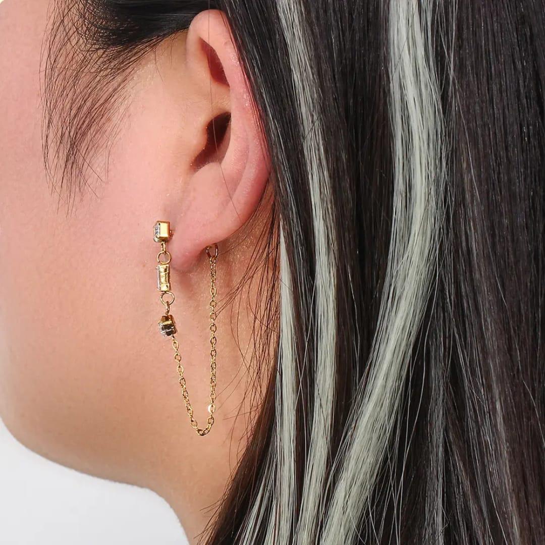 Celestial chain earrings